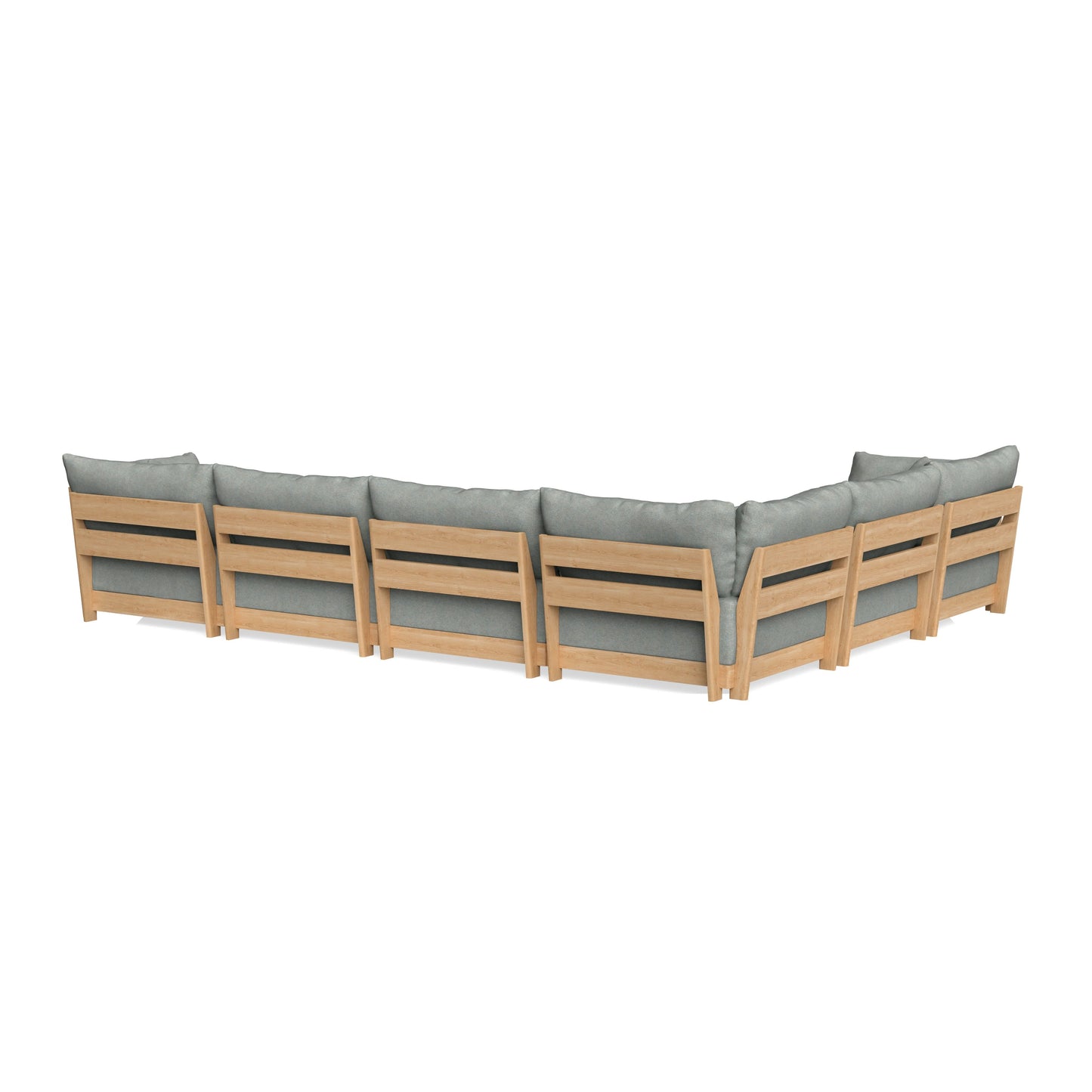 Modular Bondi Latte 6-Seater Corner Sectional + Ottoman in Spa | Memory Foam Blend