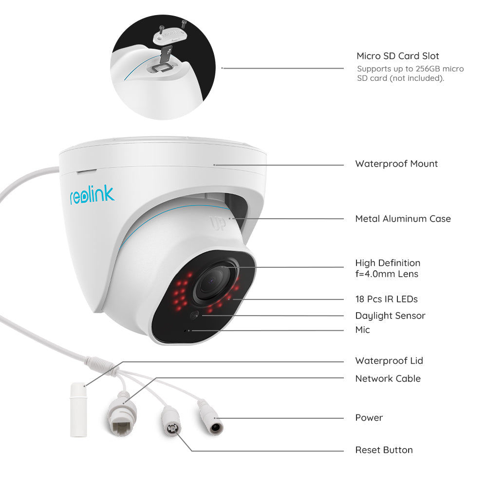 Reolink 5MP PoE IP Outdoor Security Camera for Home RLC-520A