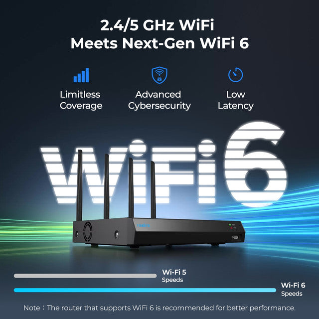 Reolink RLN12W 12-Channel Wi-Fi 6 NVR with 2TB HDD for 24/7 Recording