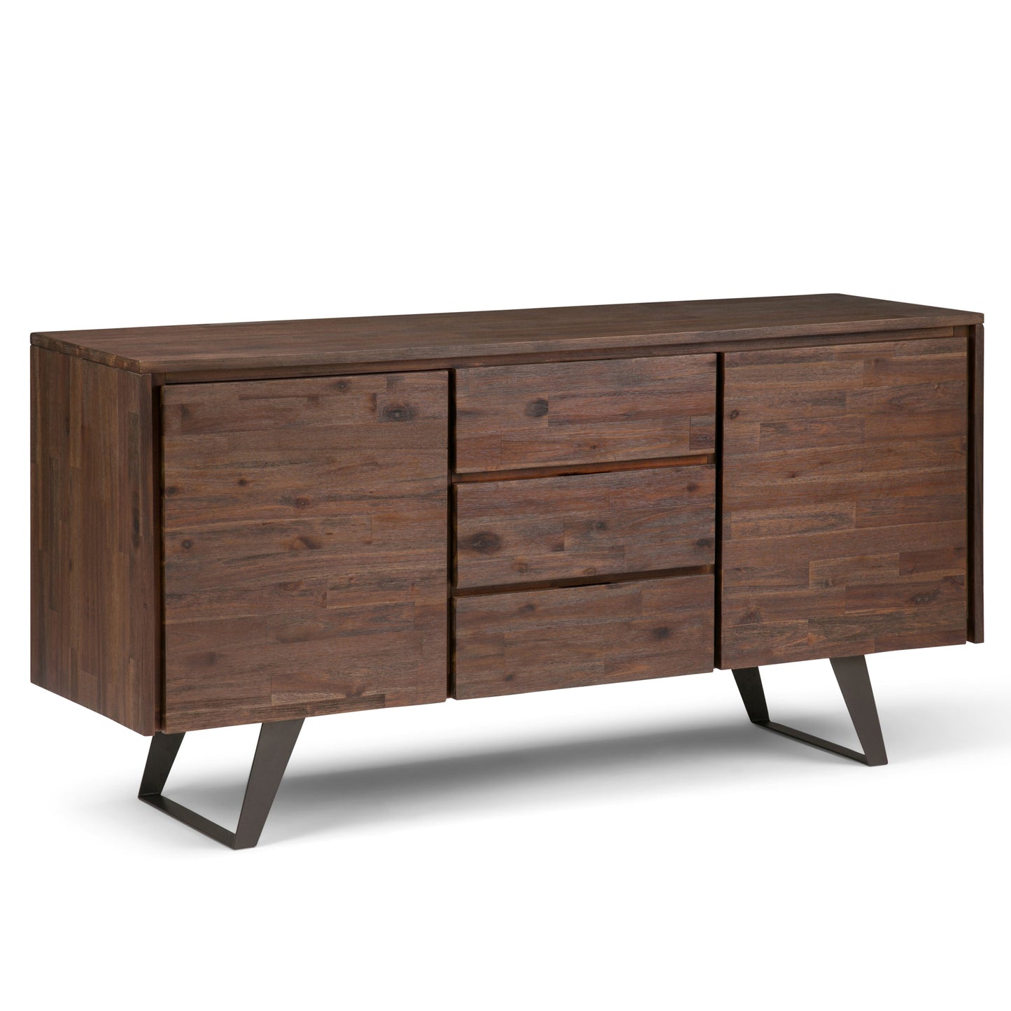 Peak 2-Door Buffet Cabinet with 3 Drawers and Metal Angled Legs
