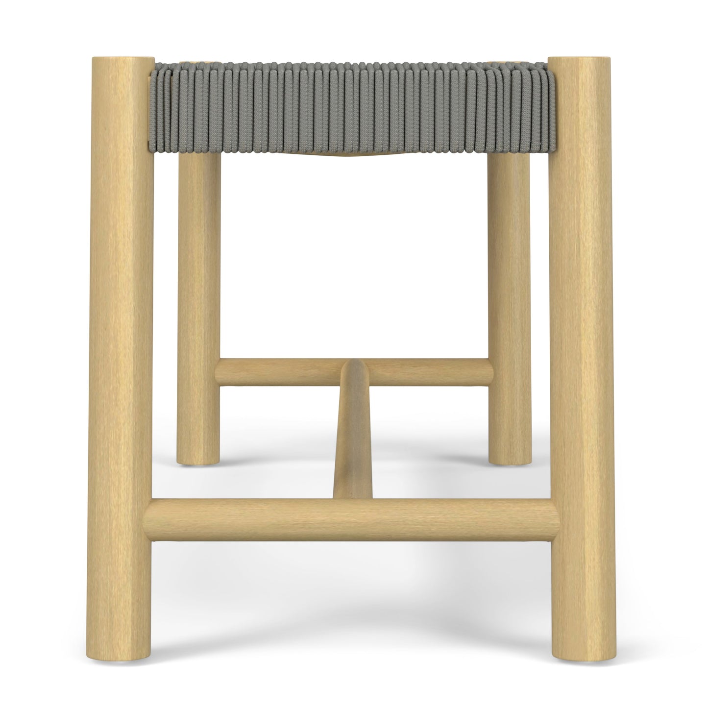 Jamboree Woven Rope Outdoor Bench with Wooden Legs