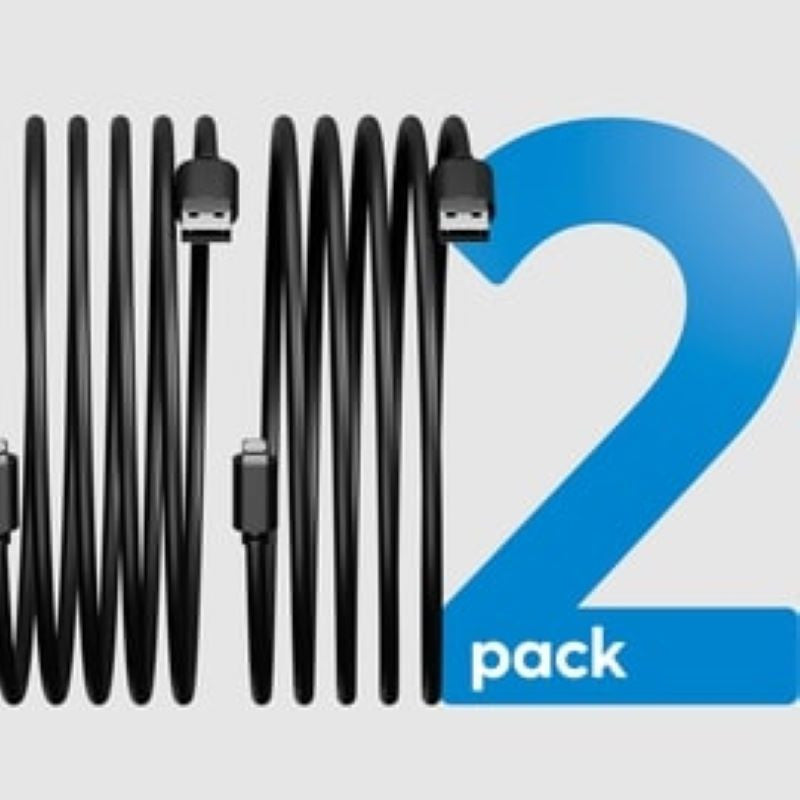 Laser 2m (2-pack) MFi Lightning Cable (Black)