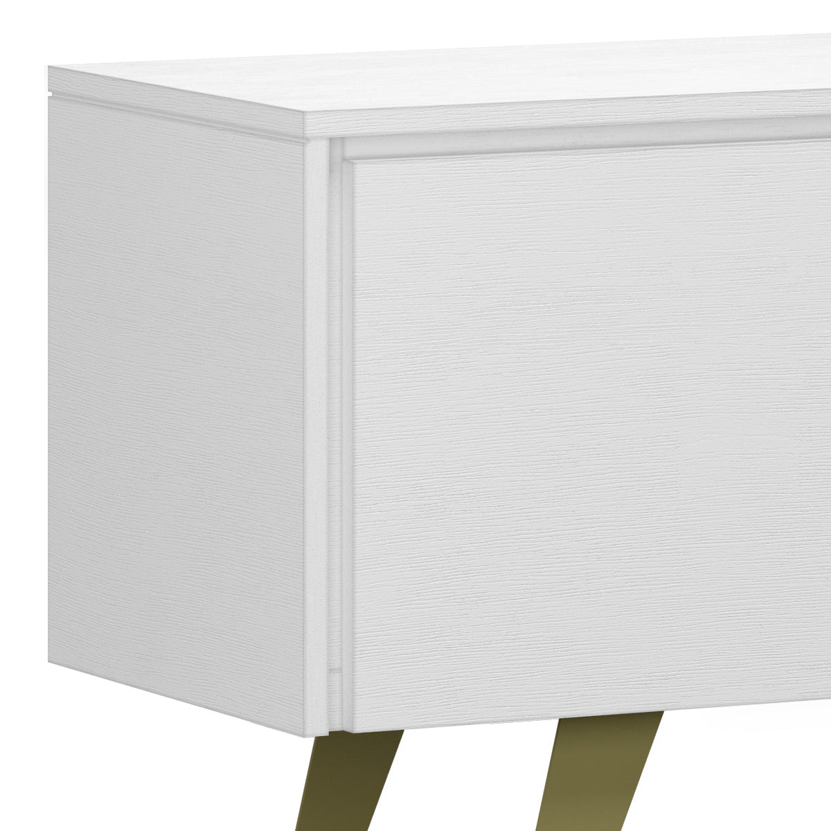 Pioneer TV Stand for TVs Up To 70 Inches with 2 Side Doors, Open Central Shelves and Metal Angled Legs