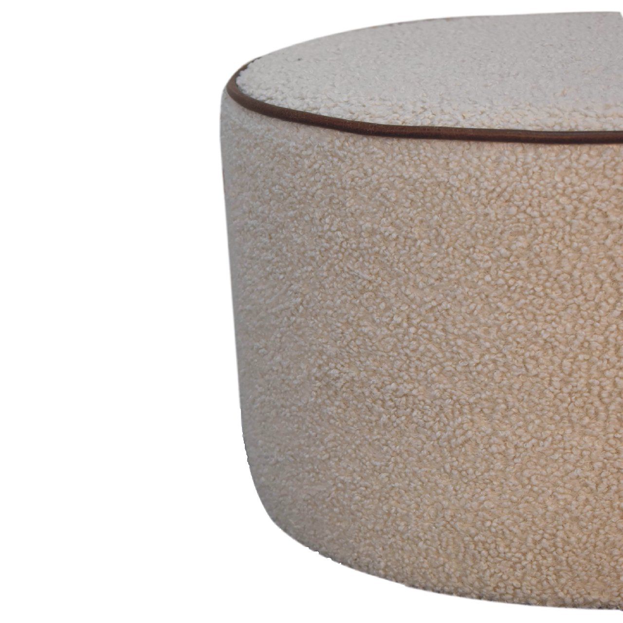 Enigmaaa Upholstered Footstool with Border and Round Shape