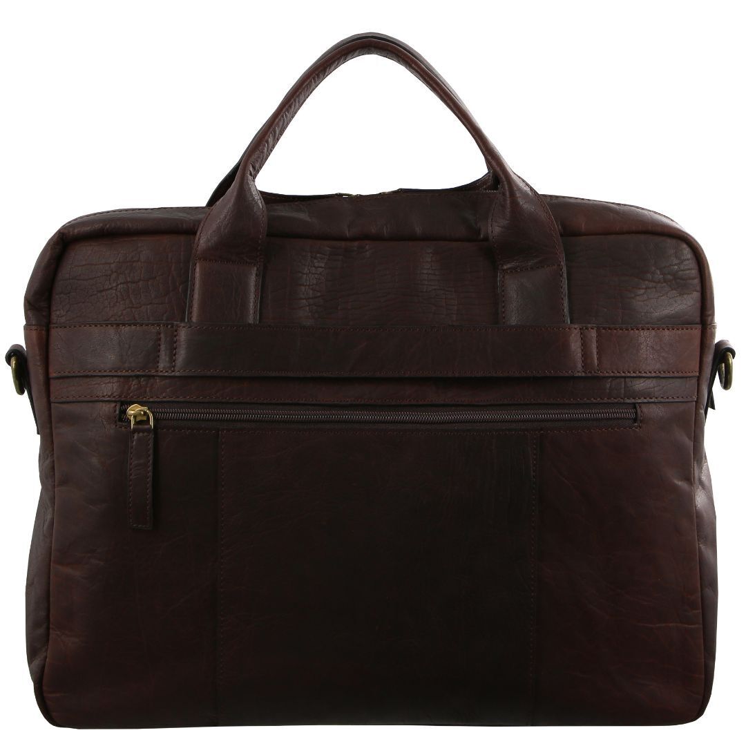 Pierre Cardin Rustic Leather 15" Laptop Messenger Bag (Chestnut)