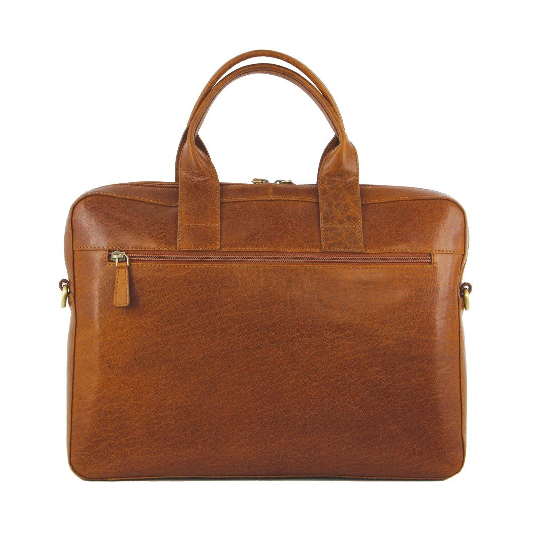 Pierre Cardin Leather 15" Laptop Bag (Tan)