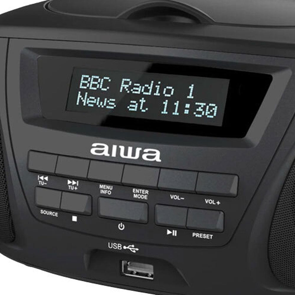 AIWA BoomBox with Bluetooth, CD, DAB/FM & USB (Black)