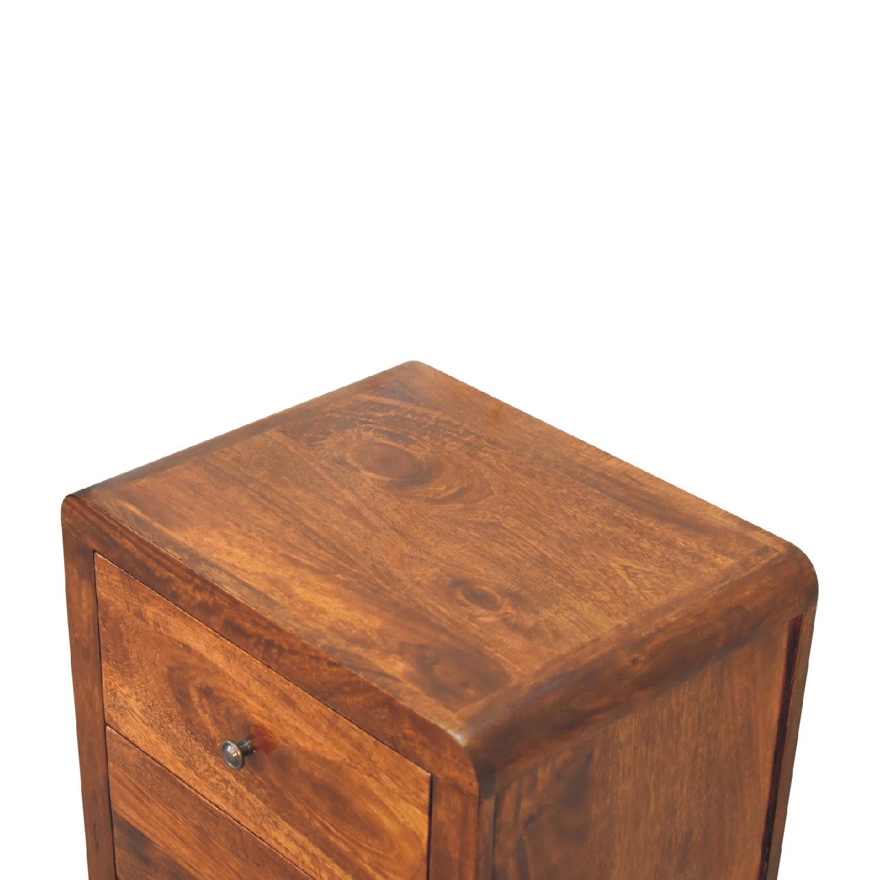 Solid Wood Bedside with 3 Drawers and Metal Handle