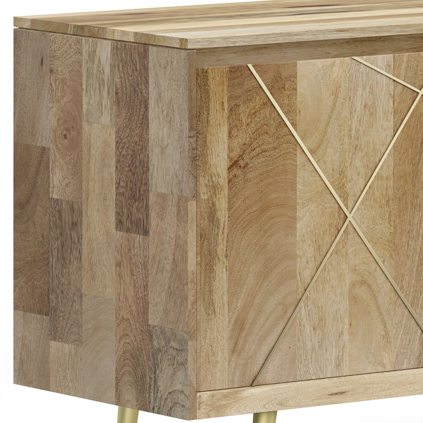 Graceful 3-Door Buffet Cabinet with Adjustable Shelves and Metal Legs