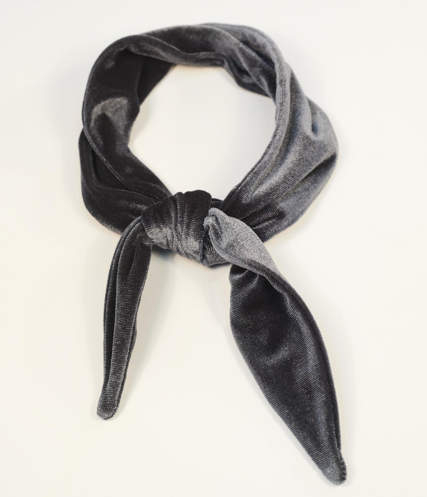 Dark Grey Velvet Scarf