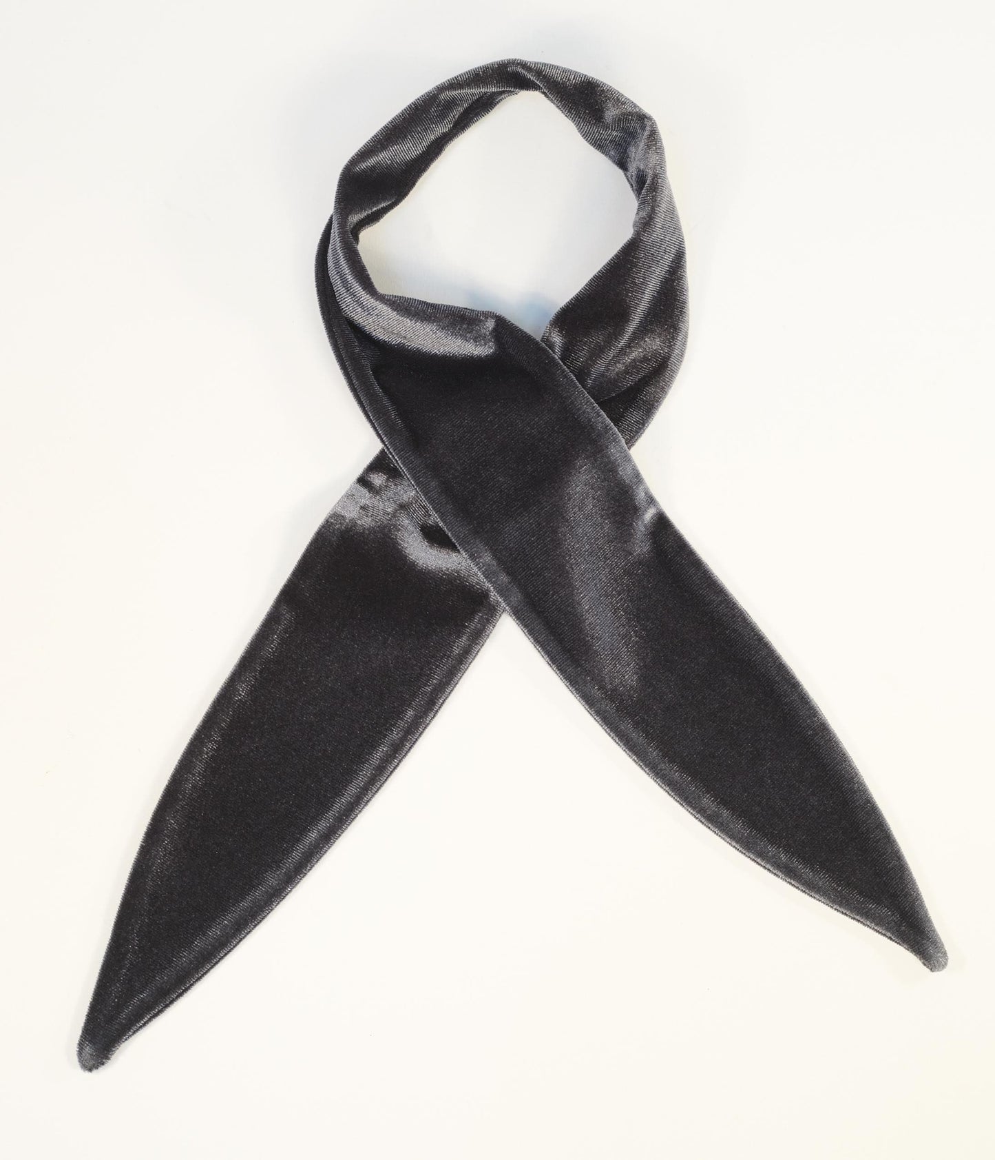 Dark Grey Velvet Scarf