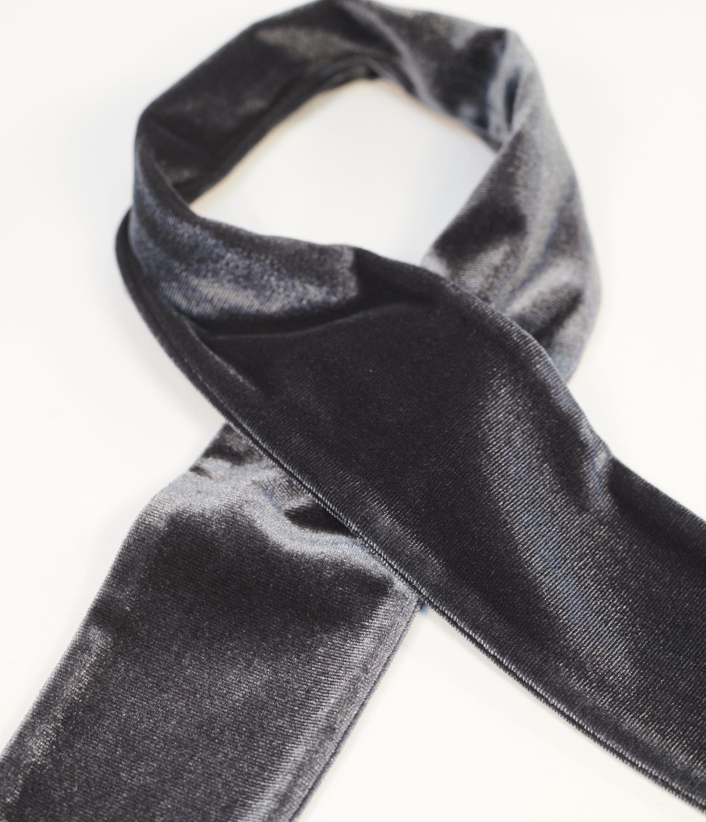 Dark Grey Velvet Scarf