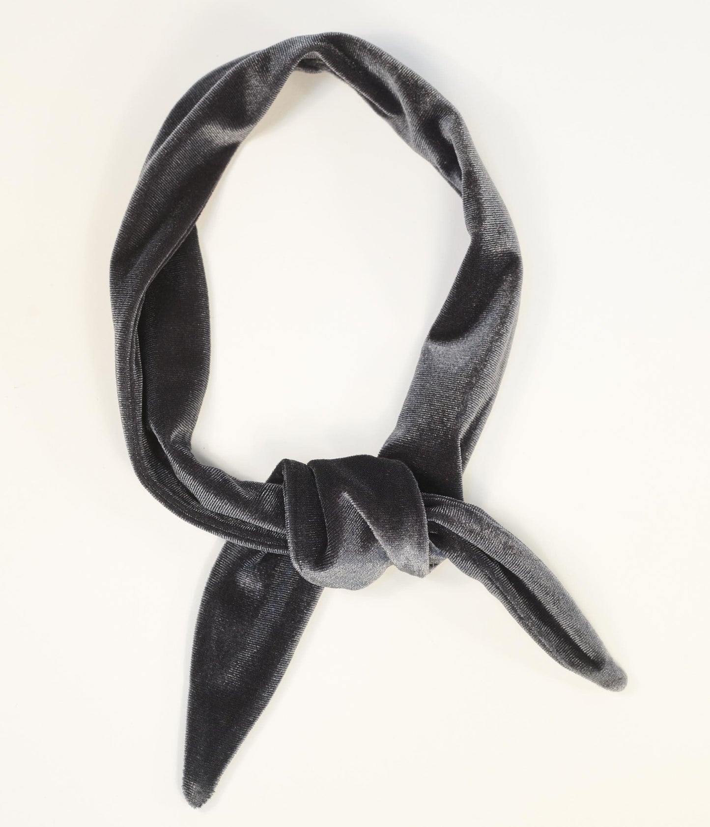 Dark Grey Velvet Scarf