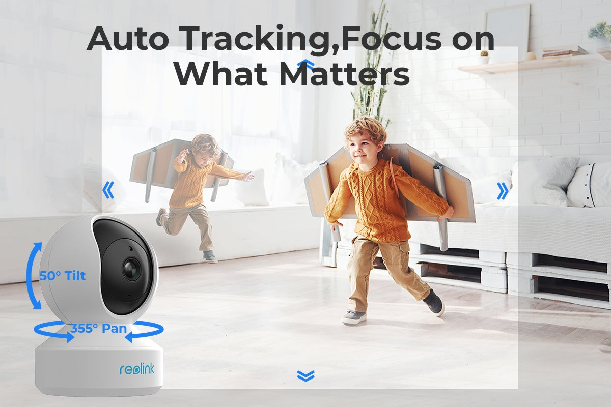Reolink Indoor 4MP PTZ WiFi Security Camera E1 Pro (2 Pack)