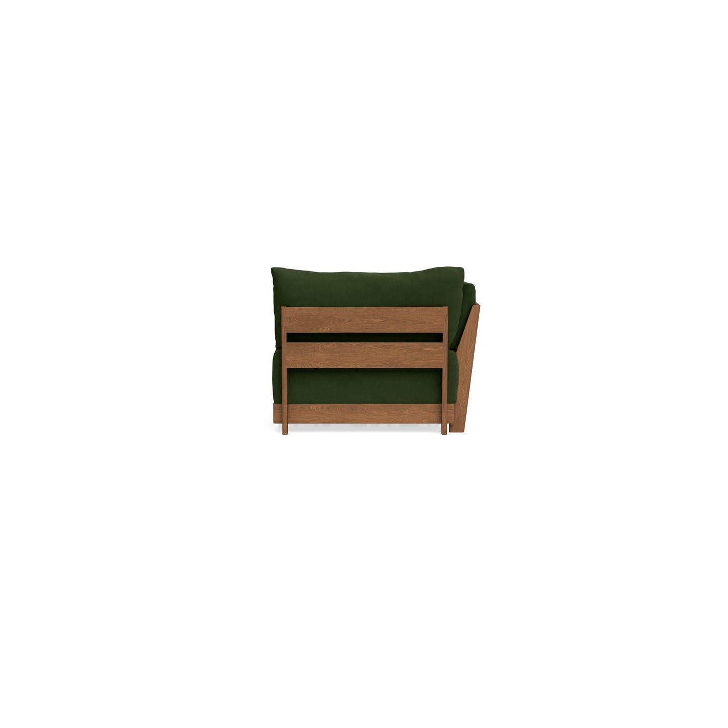 Modular Bondi Espresso End Chair in Tuscan Green | Memory Foam Blend