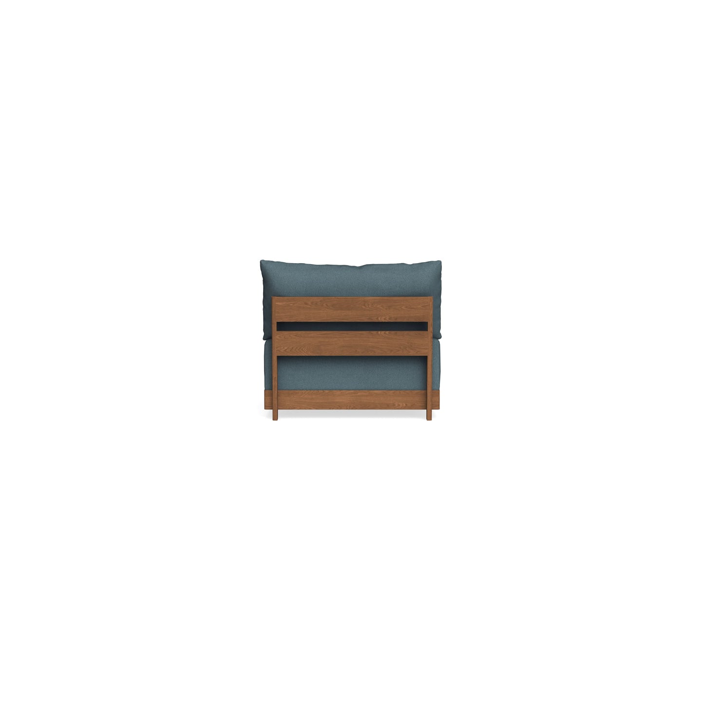 Modular Bondi Espresso Armless Chair in Slate Blue | Memory Foam Blend