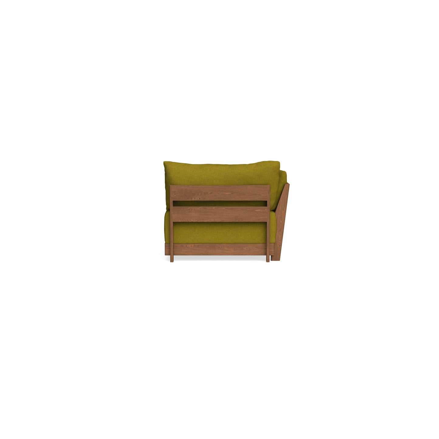 Modular Bondi Espresso End Chair in Olive Green | Memory Foam Blend