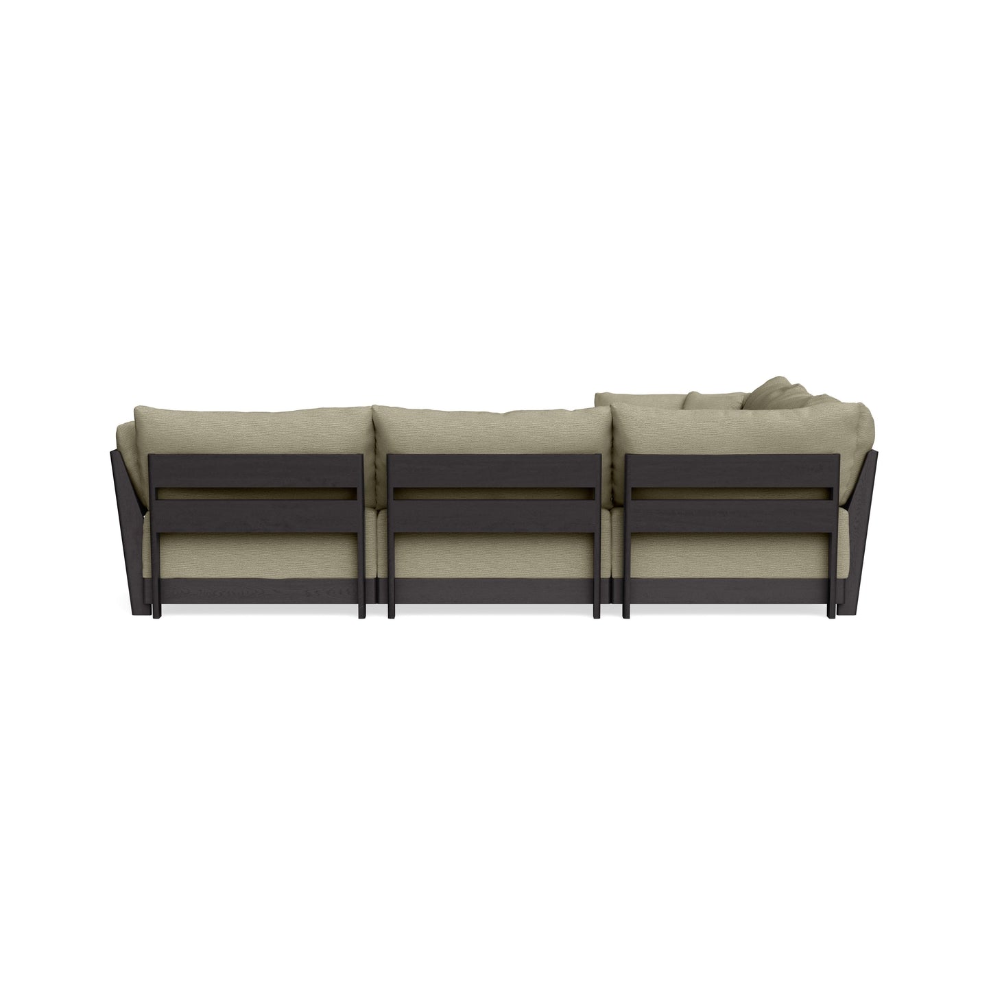 Modular Bondi Black 5-Seater Corner Sectional + Ottoman in Cappuccino | Memory Foam Blend