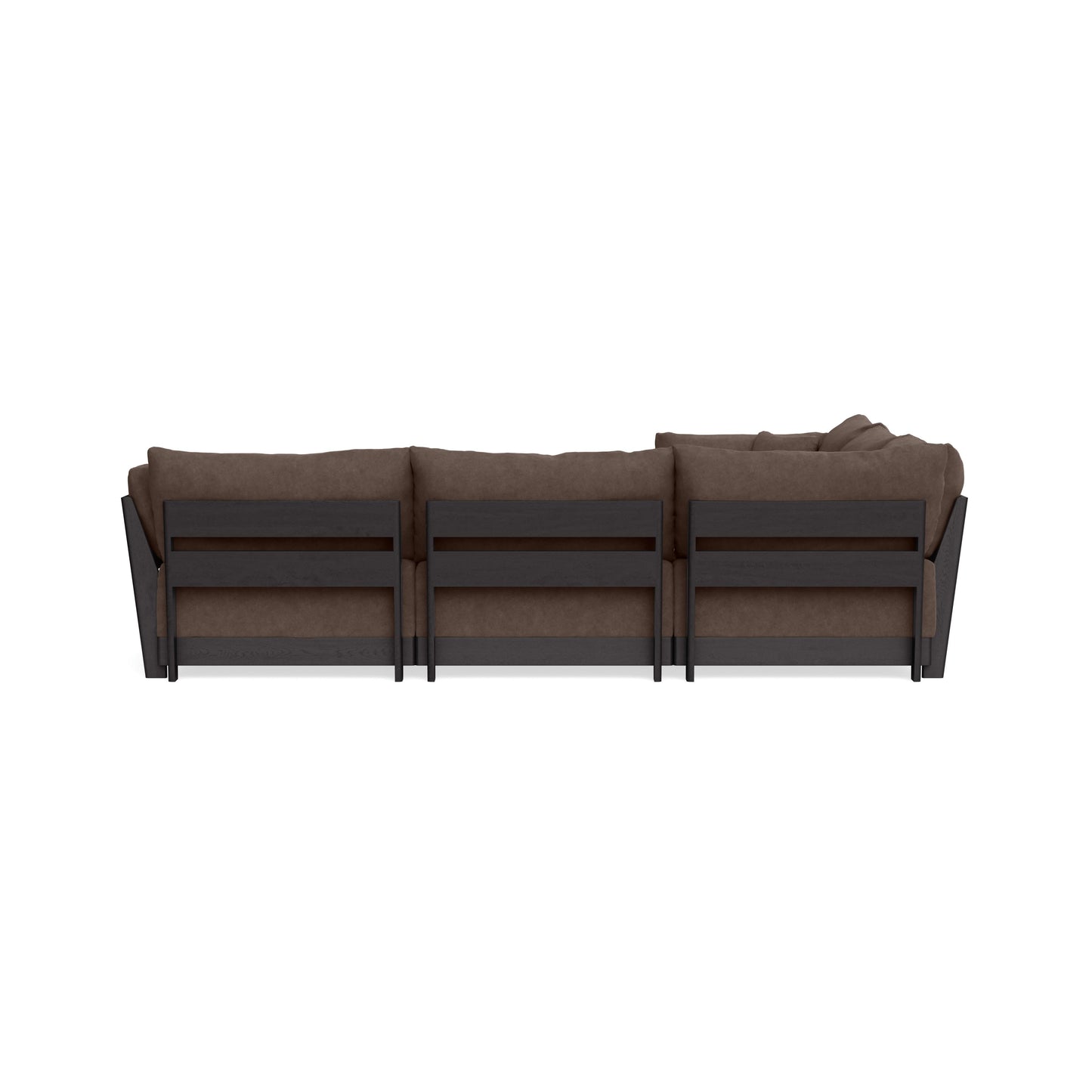 Modular Bondi Black 5-Seater Corner Sectional + Ottoman in Chocolate | Classic Blend