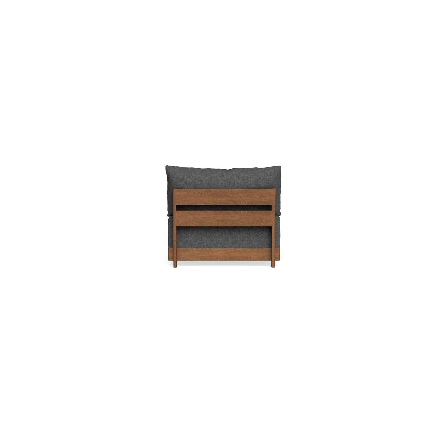 Modular Bondi Espresso Armless Chair in Pebble | Memory Foam Blend