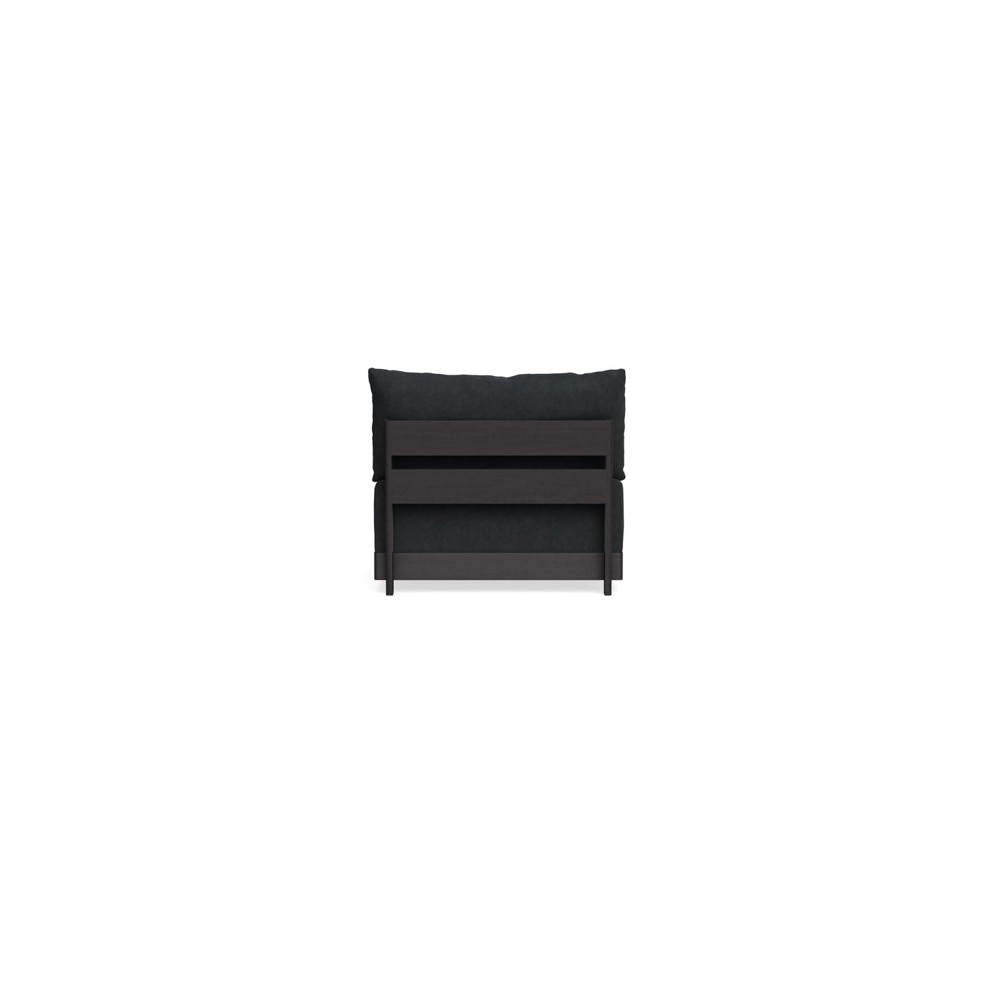 Modular Bondi Black Armless Chair in Coal | Memory Foam Blend