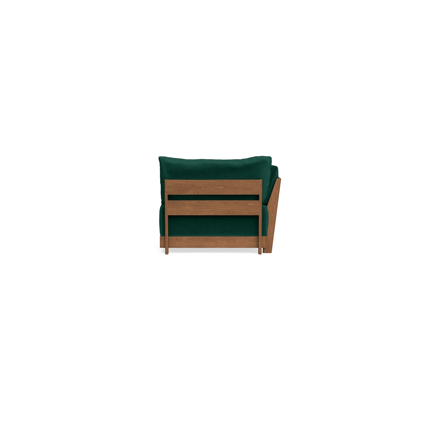 Modular Bondi Espresso End Chair in Evergreen | Memory Foam Blend