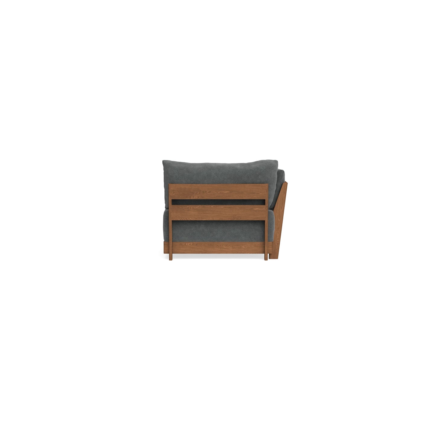 Modular Bondi Espresso End Chair in Chimney Gray | Memory Foam Blend