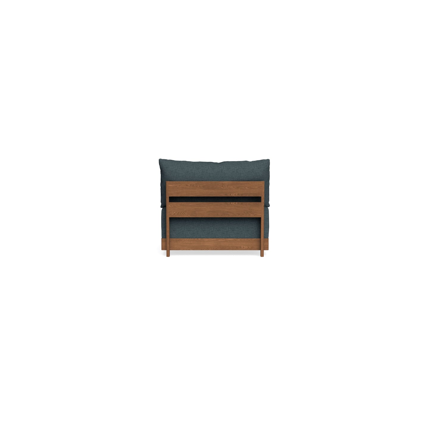 Modular Bondi Espresso Armless Chair in Ocean Gray | Memory Foam Blend
