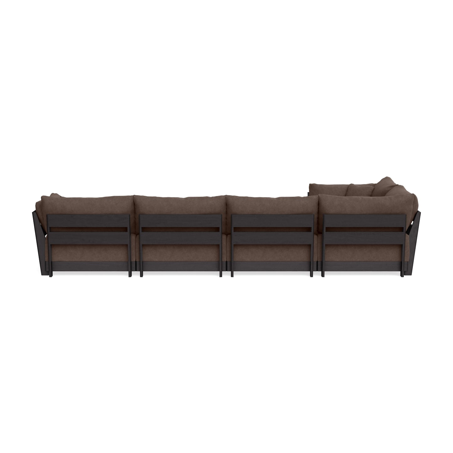Modular Bondi Black 5-Seater L-Sectional in Chocolate | Memory Foam Blend