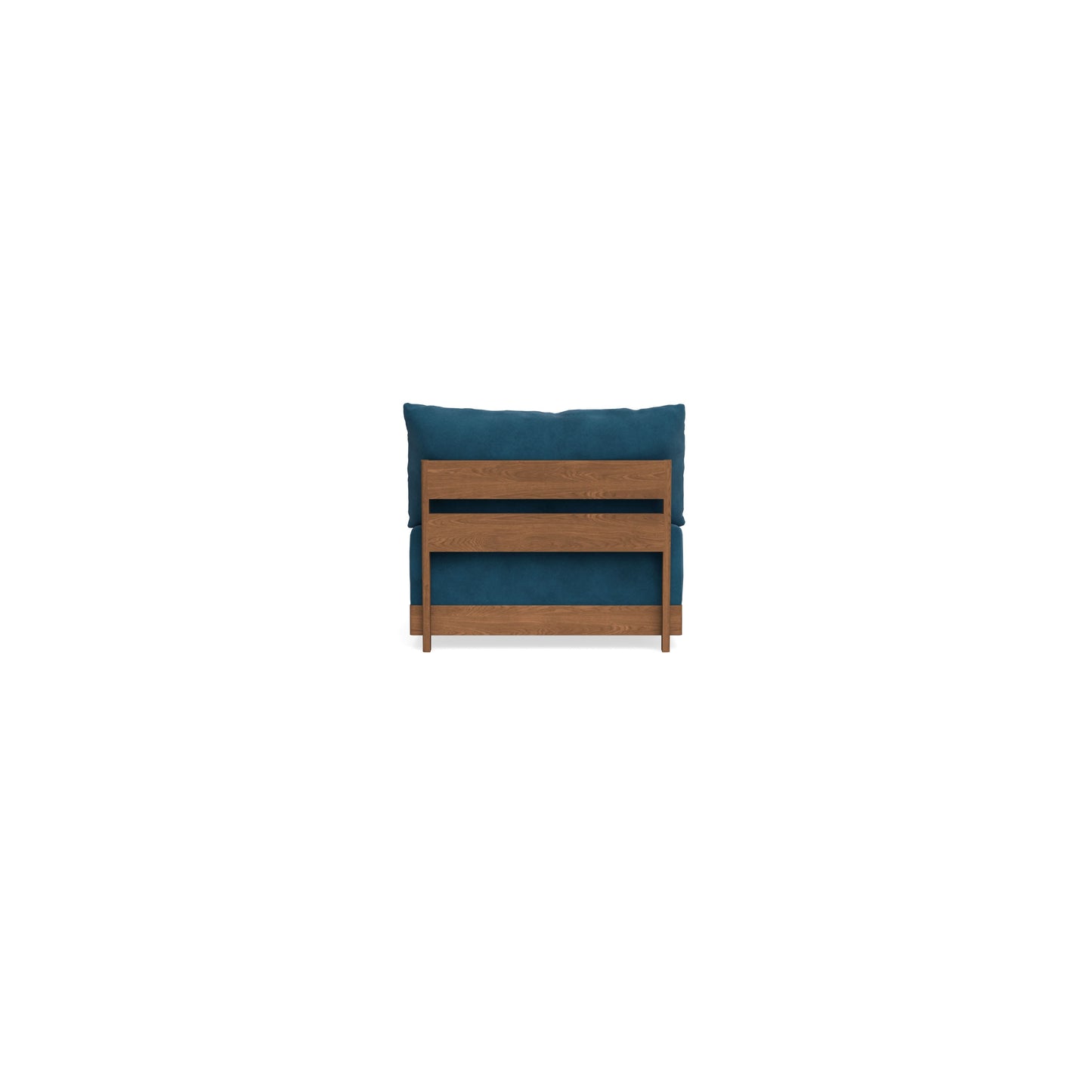 Modular Bondi Espresso Armless Chair in Commodore Blue | Memory Foam Blend