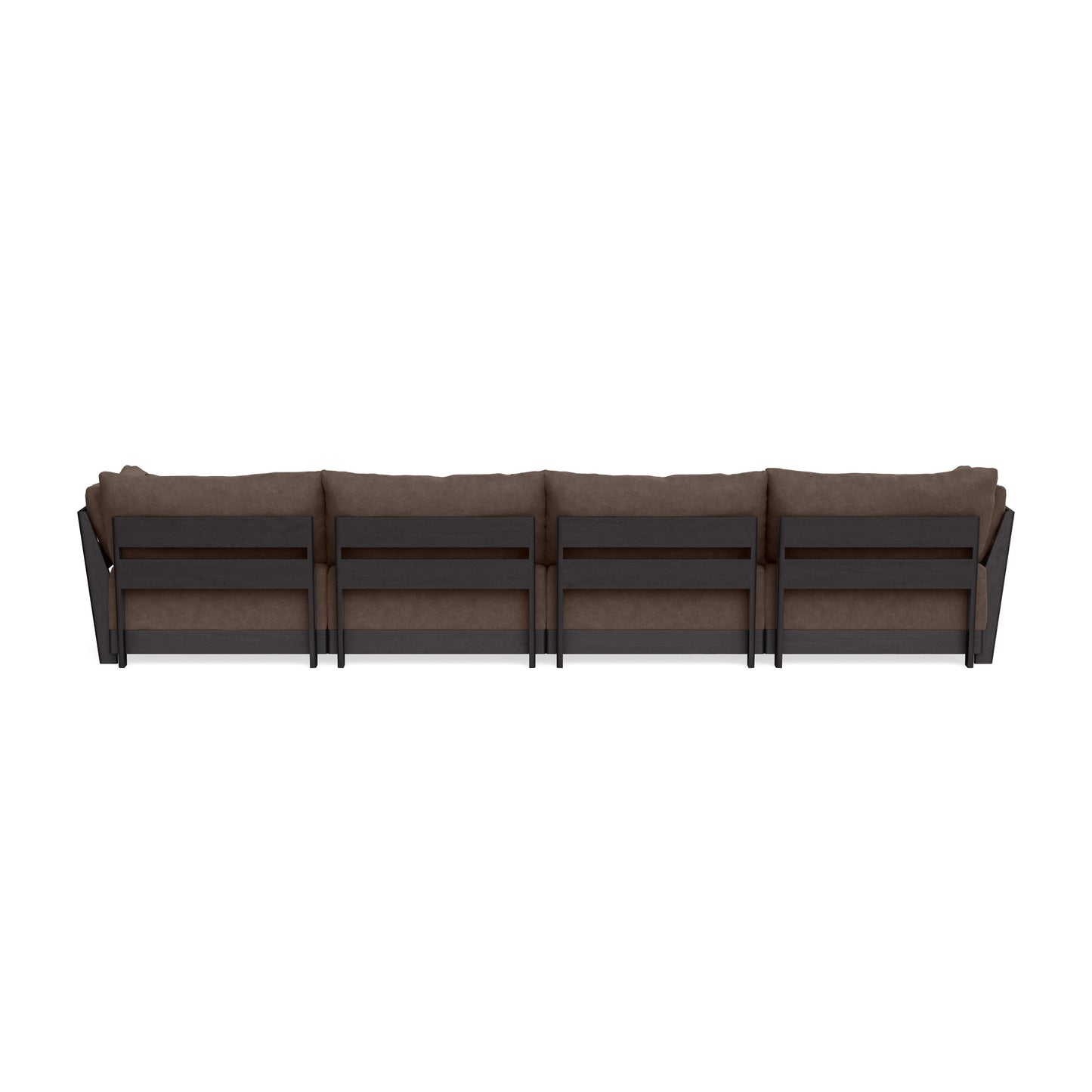 Modular Bondi Black 4-Seater U-Sectional in Chocolate | Memory Foam Blend