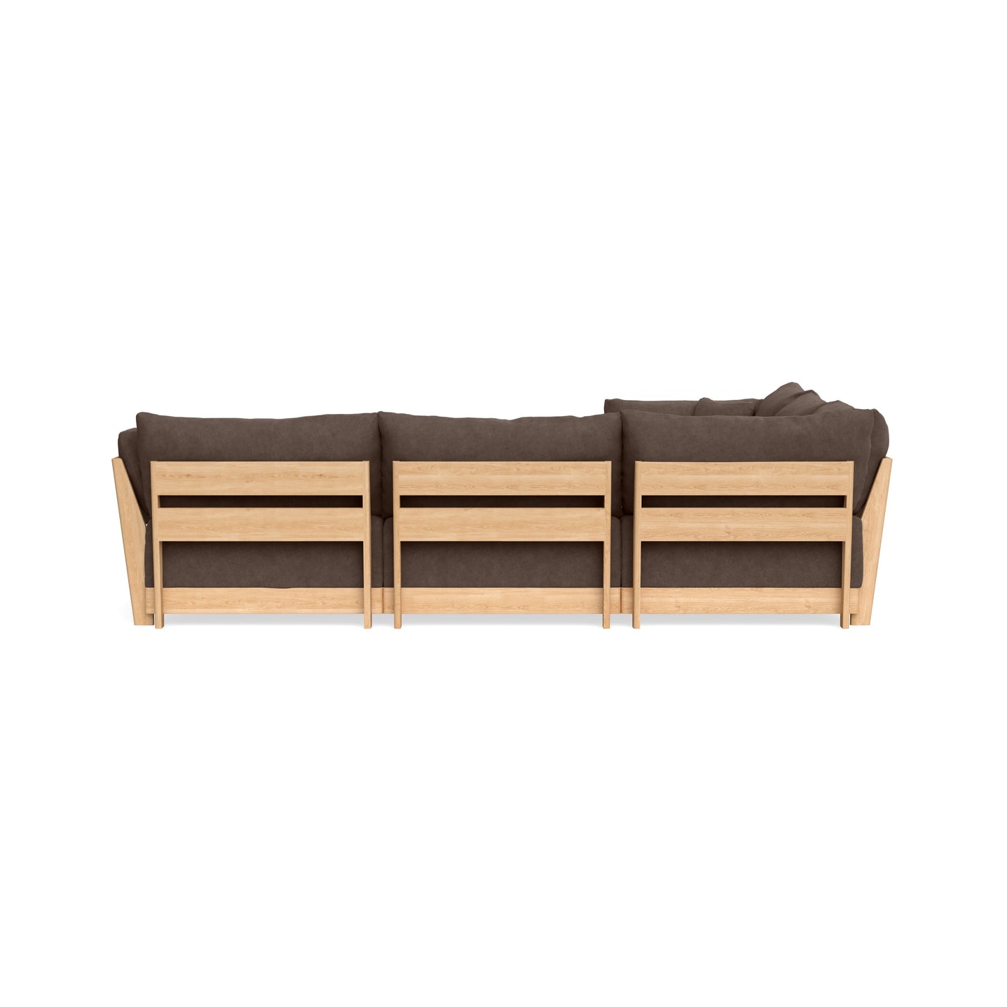 Modular Bondi Latte 5-Seater Corner Sectional + Ottoman in Chocolate | Classic Blend