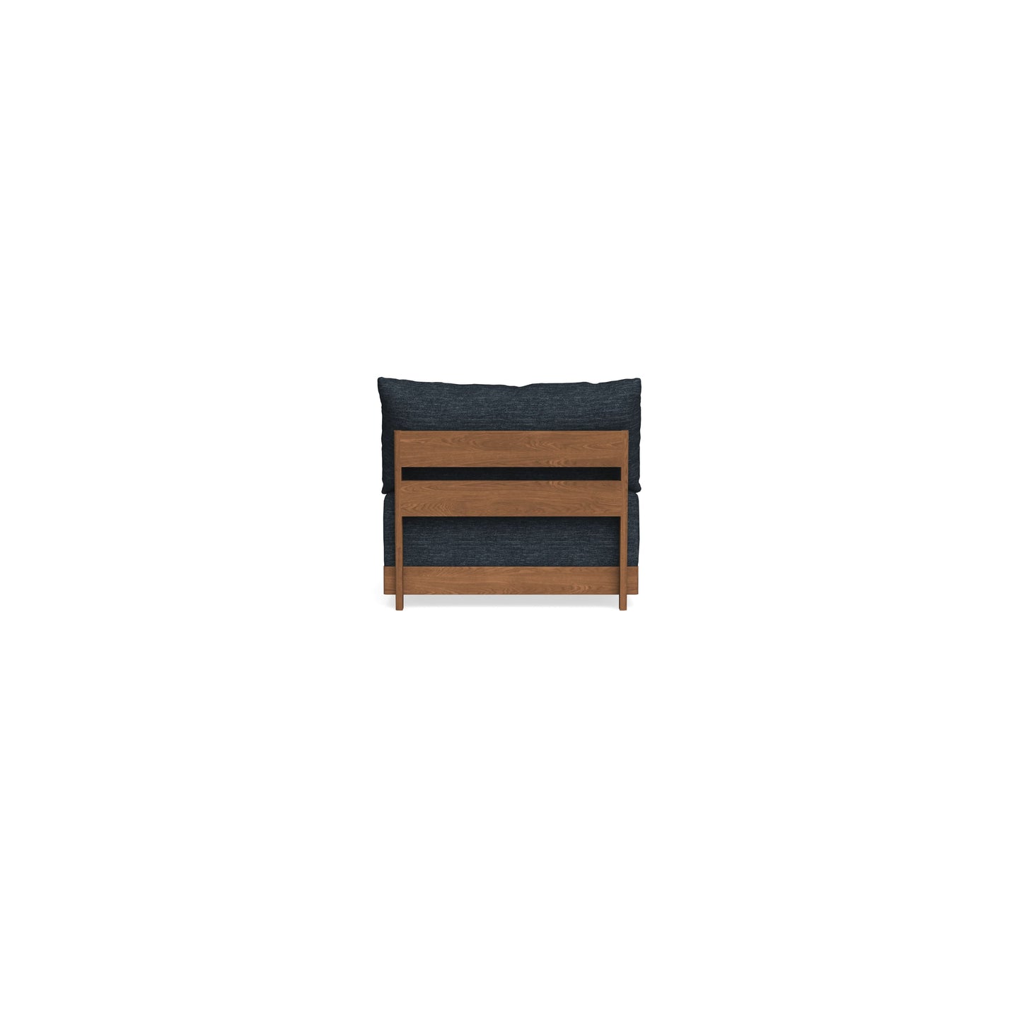 Modular Bondi Espresso Armless Chair in Baltic Blue | Memory Foam Blend
