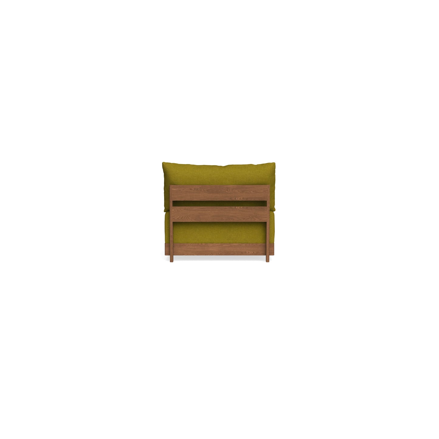 Modular Bondi Espresso Armless Chair in Olive Green | Memory Foam Blend