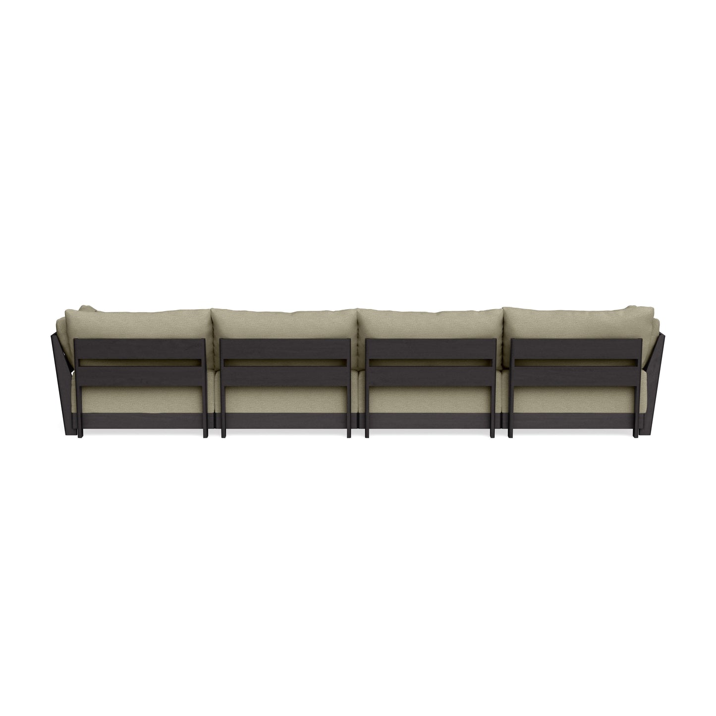 Modular Bondi Black 4-Seater Sectional in Cappuccino | Memory Foam Blend