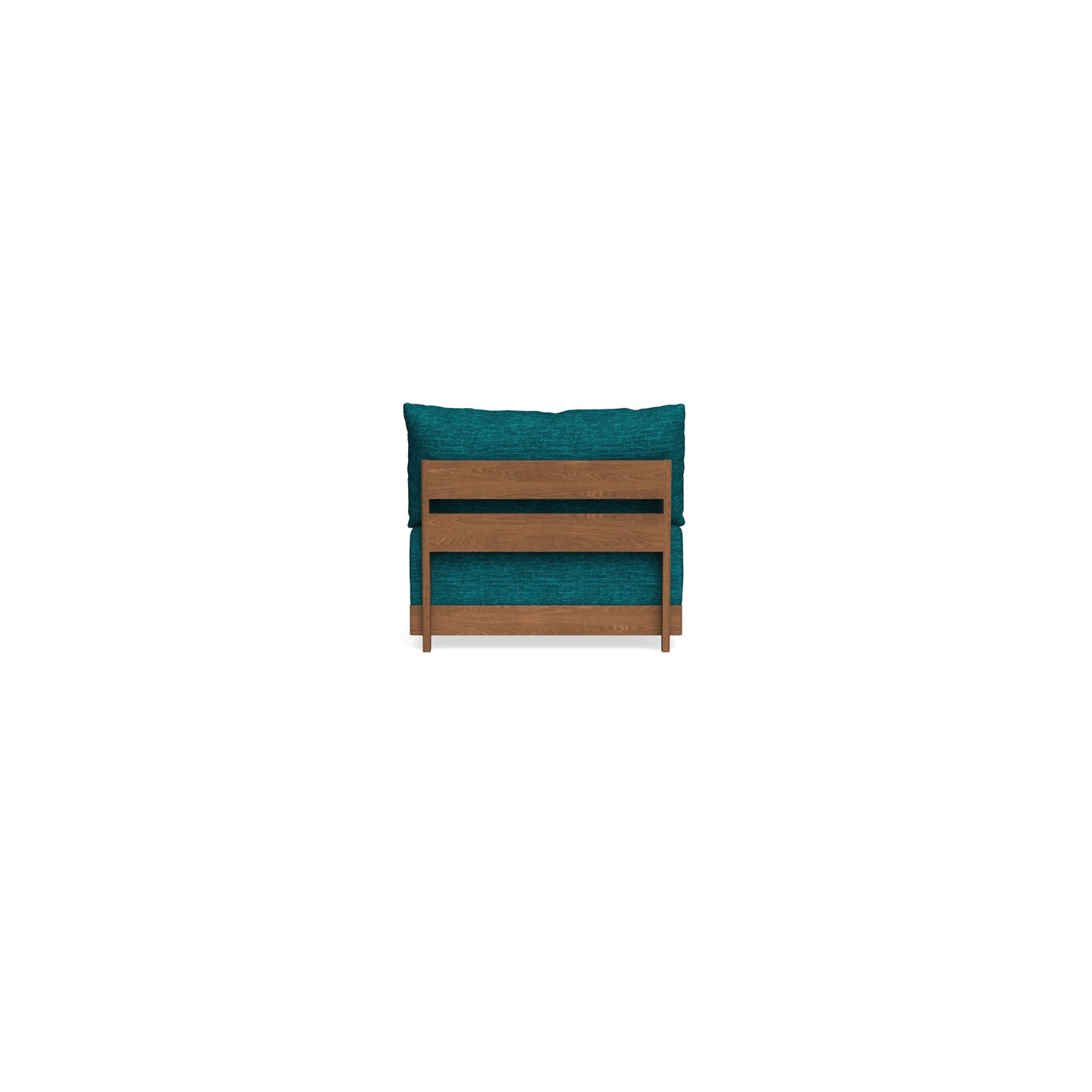 Modular Bondi Espresso Armless Chair in Marine Teal | Memory Foam Blend