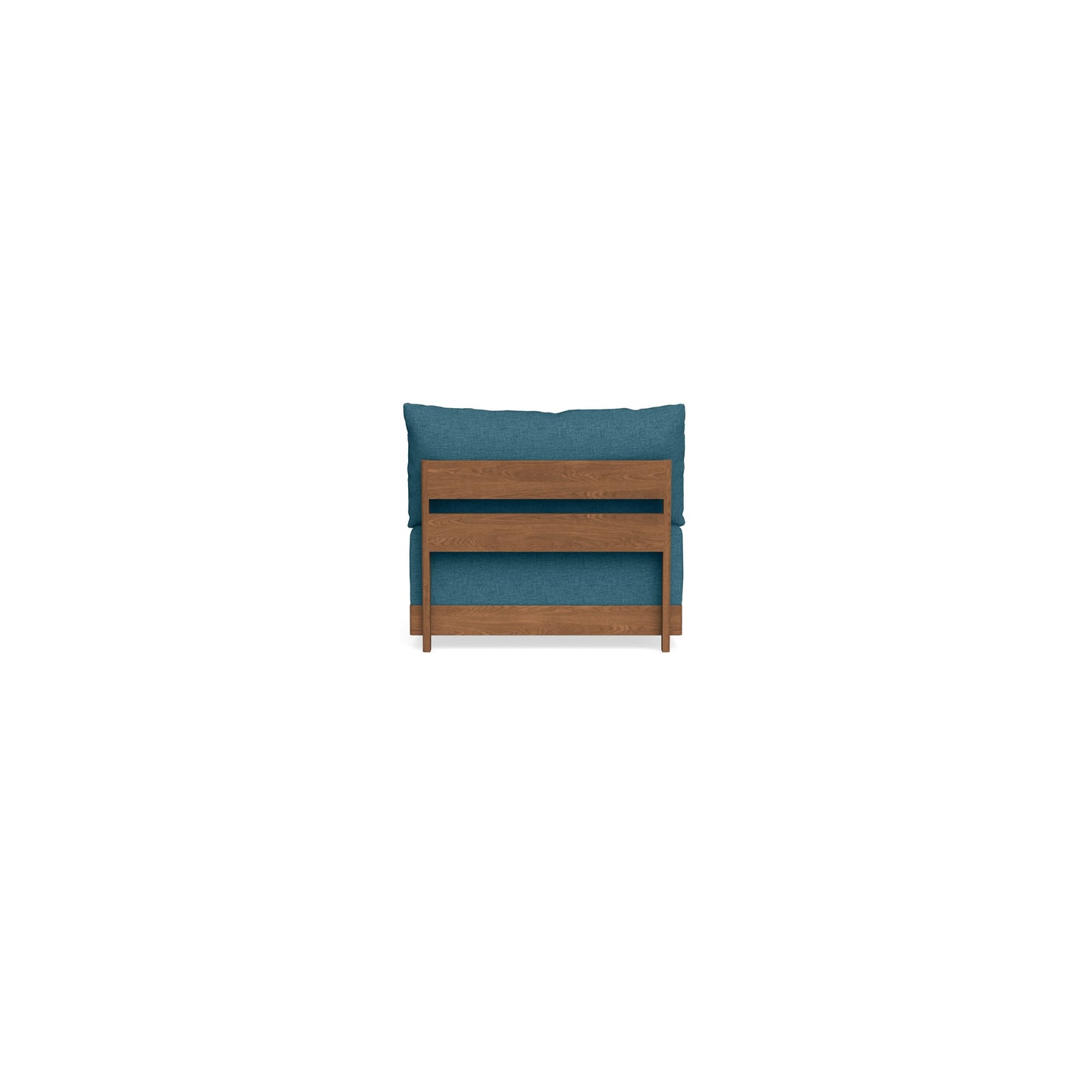 Modular Bondi Espresso Armless Chair in Aegean Blue | Memory Foam Blend