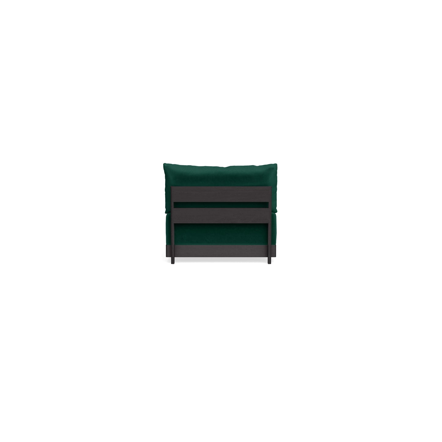 Modular Bondi Black Armless Chair in Evergreen | Memory Foam Blend