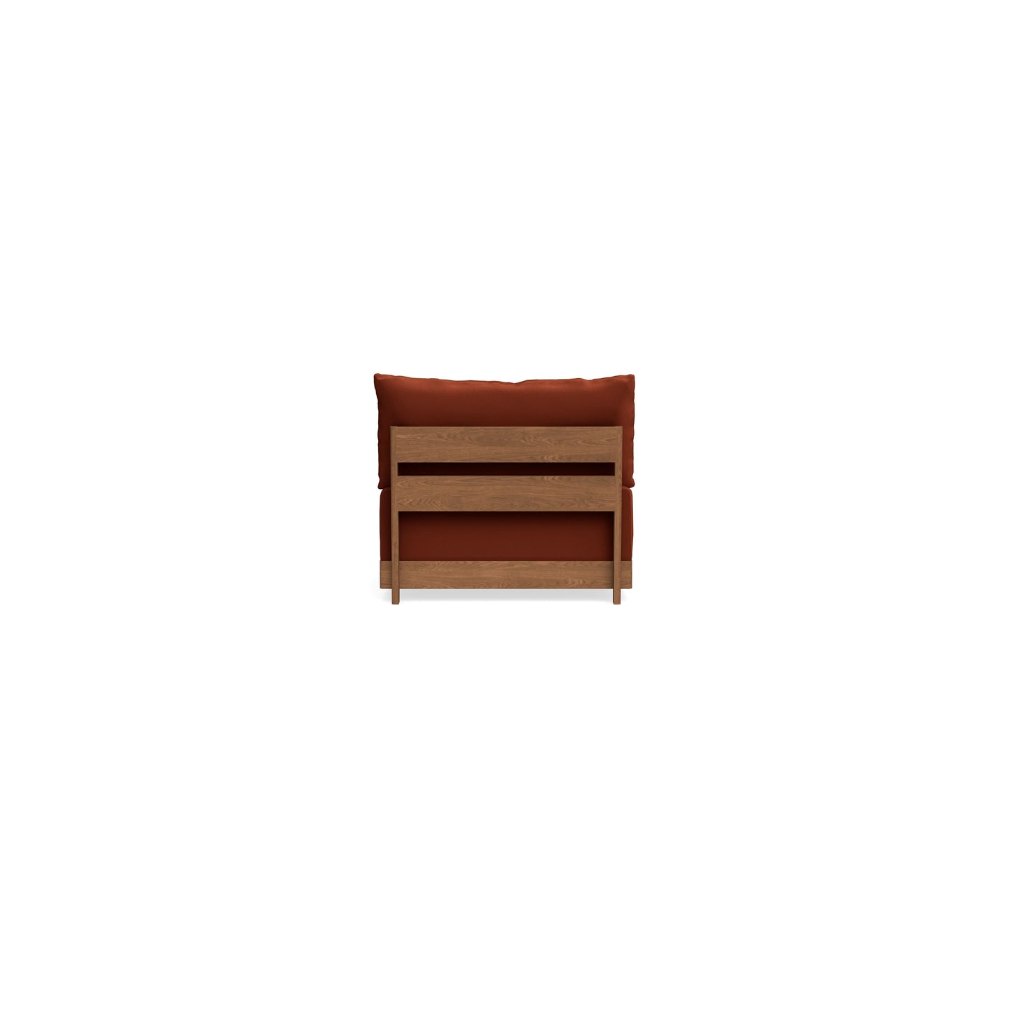 Modular Bondi Espresso Armless Chair in Rust | Memory Foam Blend
