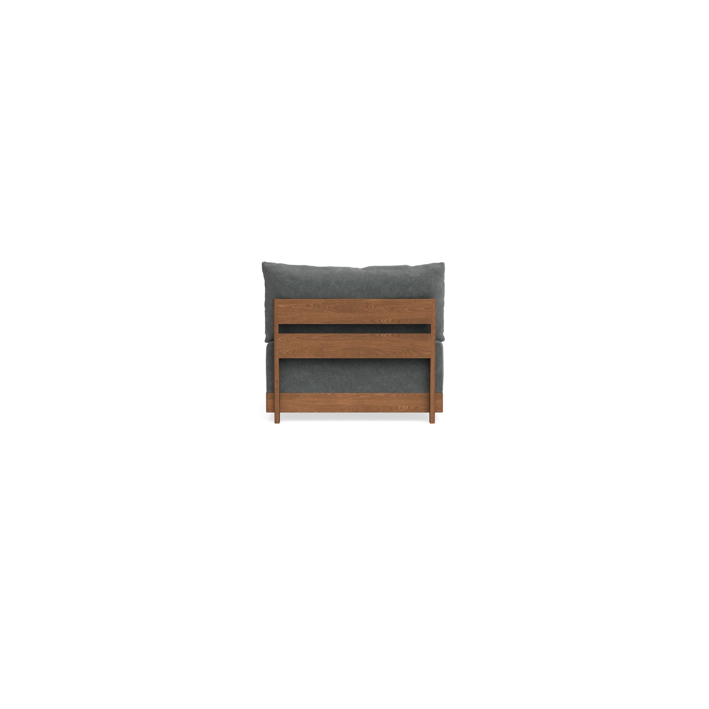 Modular Bondi Espresso Armless Chair in Chimney Gray | Memory Foam Blend