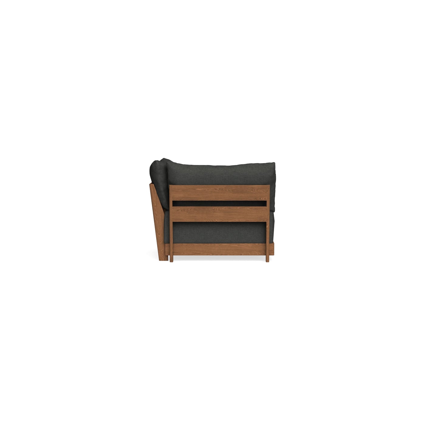Modular Bondi Espresso Corner Chair in Raven Gray | Memory Foam Blend