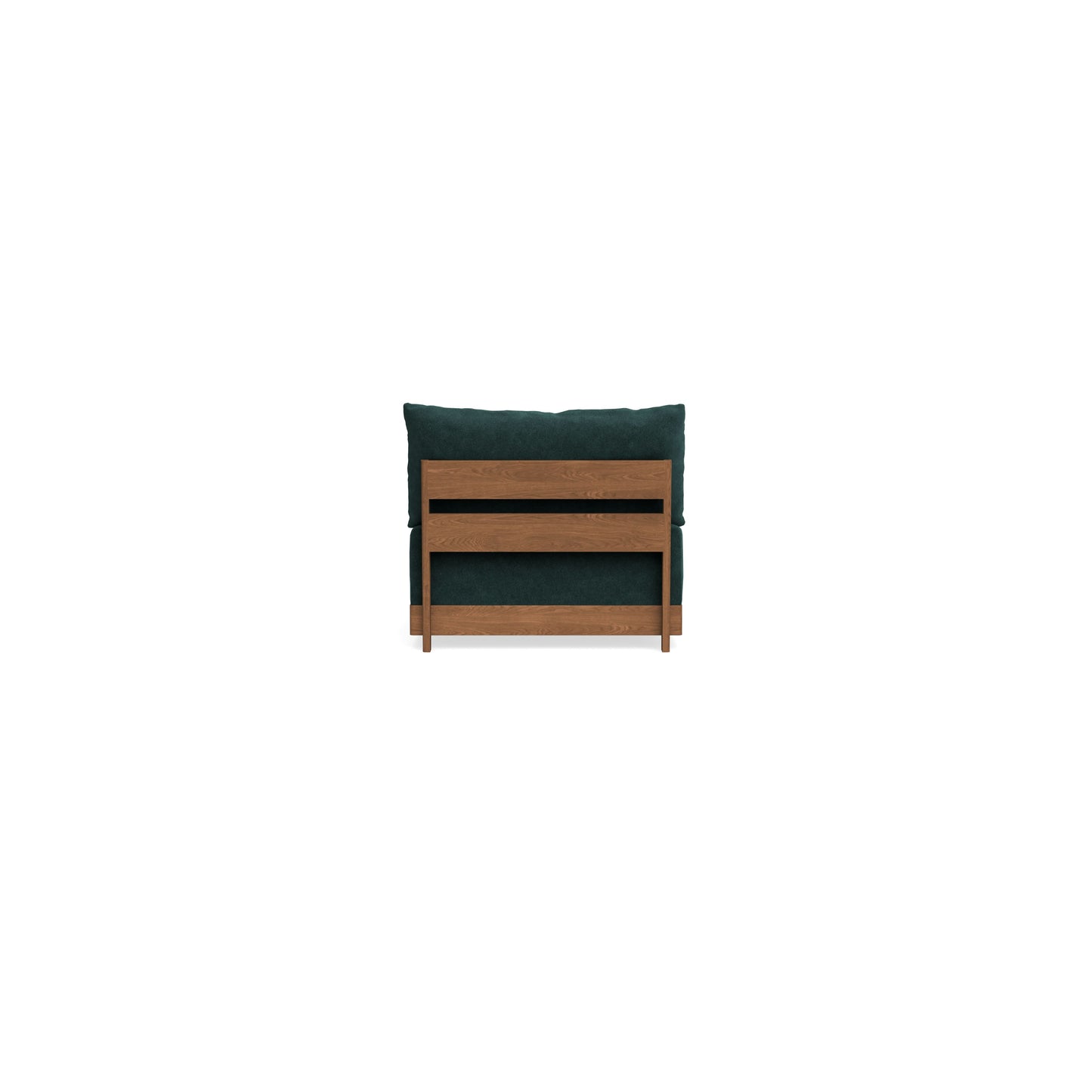 Modular Bondi Espresso Armless Chair in Harbor Blue | Memory Foam Blend