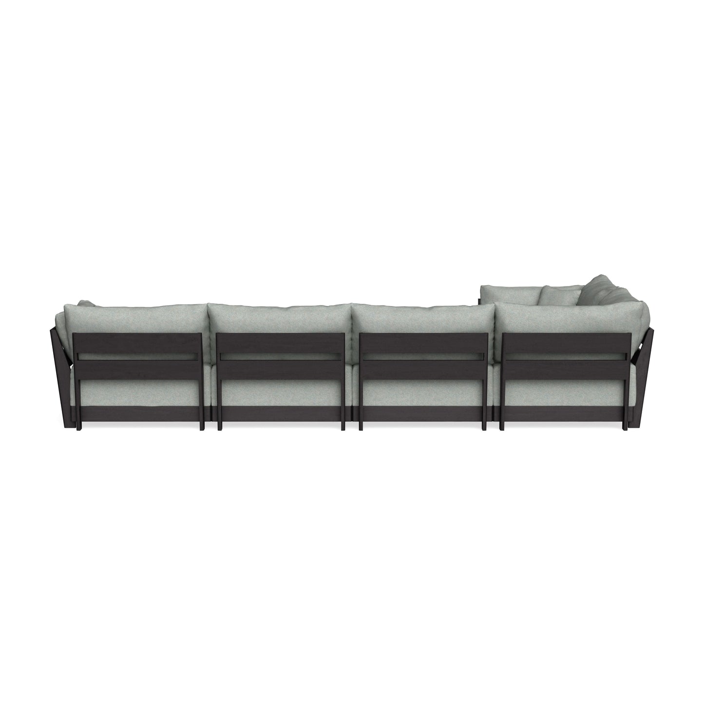 Modular Bondi Black 5-Seater L-Sectional in Spa | Memory Foam Blend