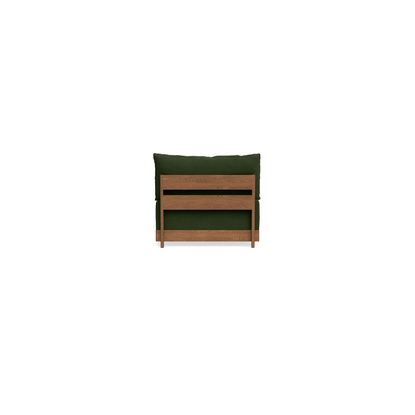 Modular Bondi Espresso Armless Chair in Tuscan Green | Memory Foam Blend