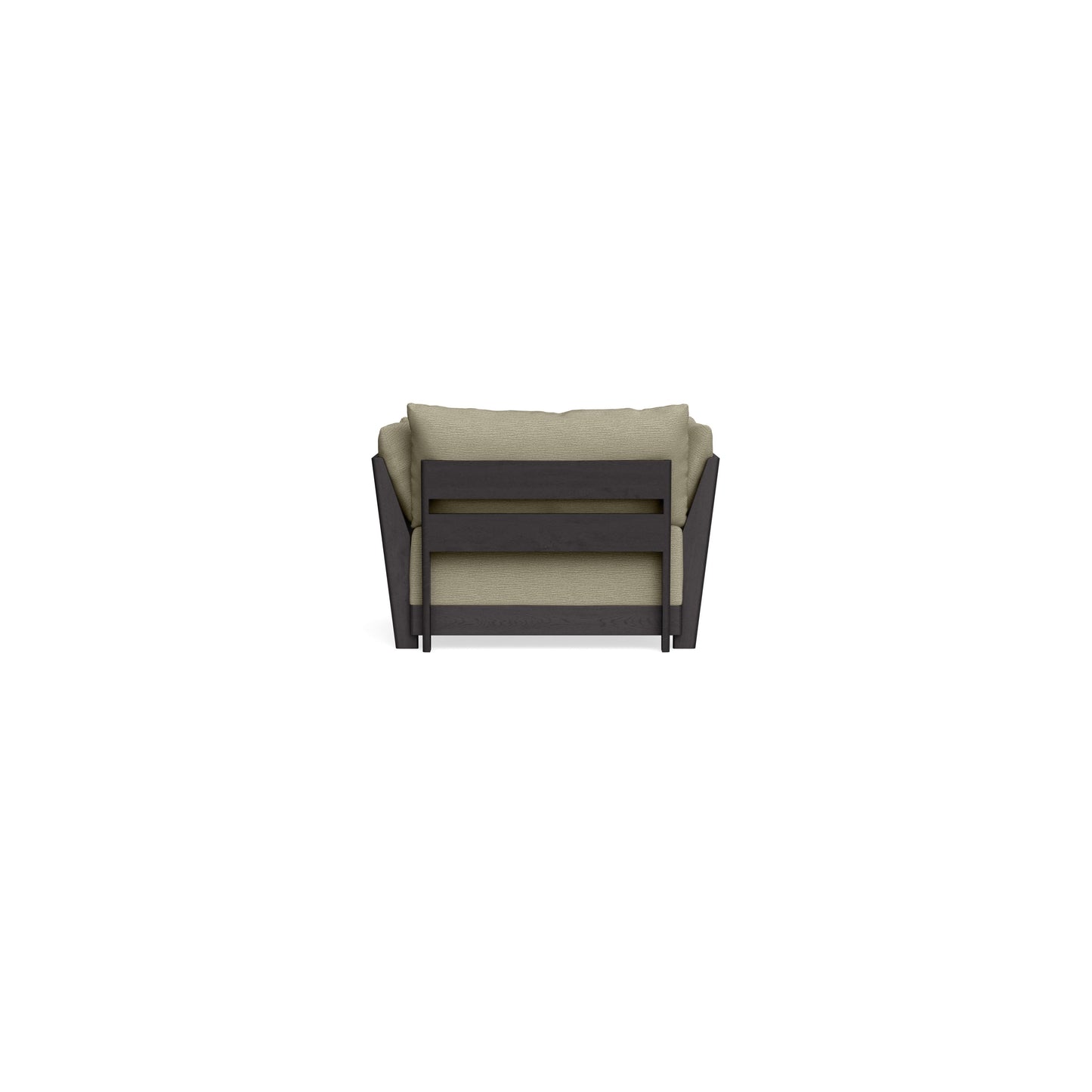 Modular Bondi Black Armchair + Ottoman in Cappuccino | Memory Foam Blend