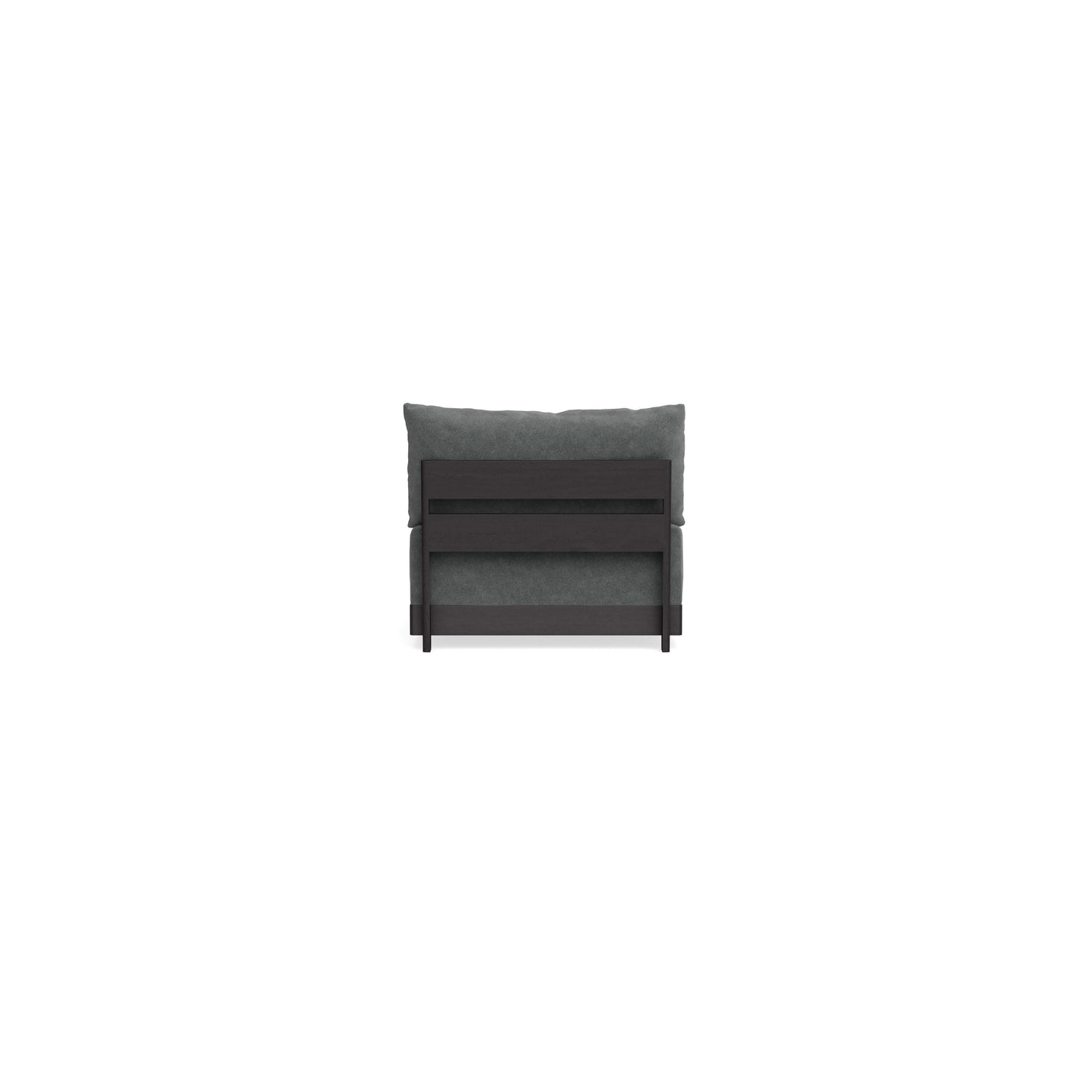 Modular Bondi Black Armless Chair in Chimney Gray | Memory Foam Blend