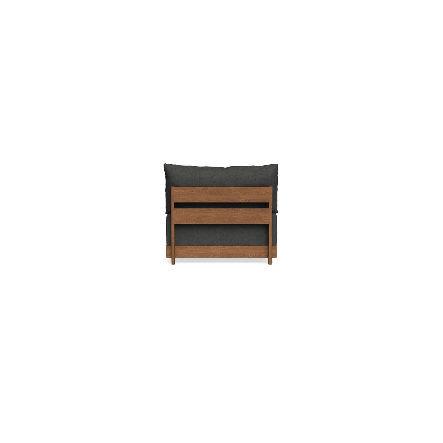 Modular Bondi Espresso Armless Chair in Raven Gray | Memory Foam Blend