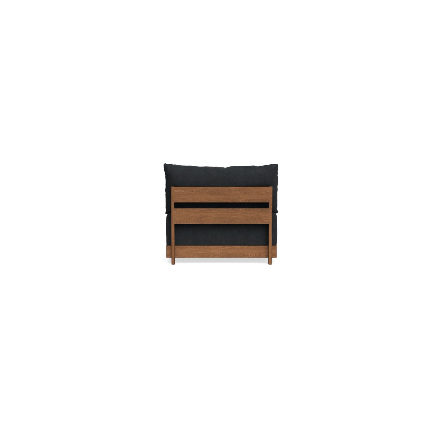 Modular Bondi Espresso Armless Chair in Coal | Memory Foam Blend
