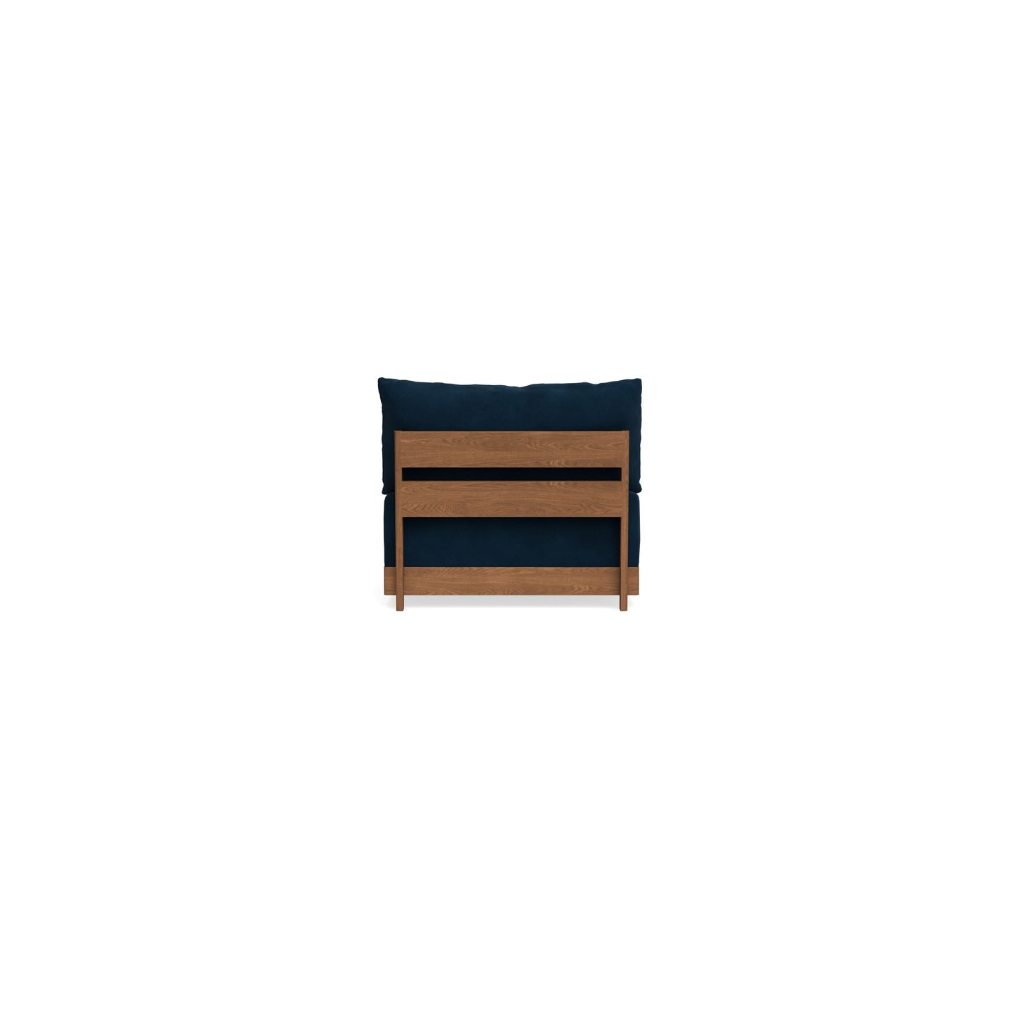 Modular Bondi Espresso Armless Chair in Royal Blue | Memory Foam Blend