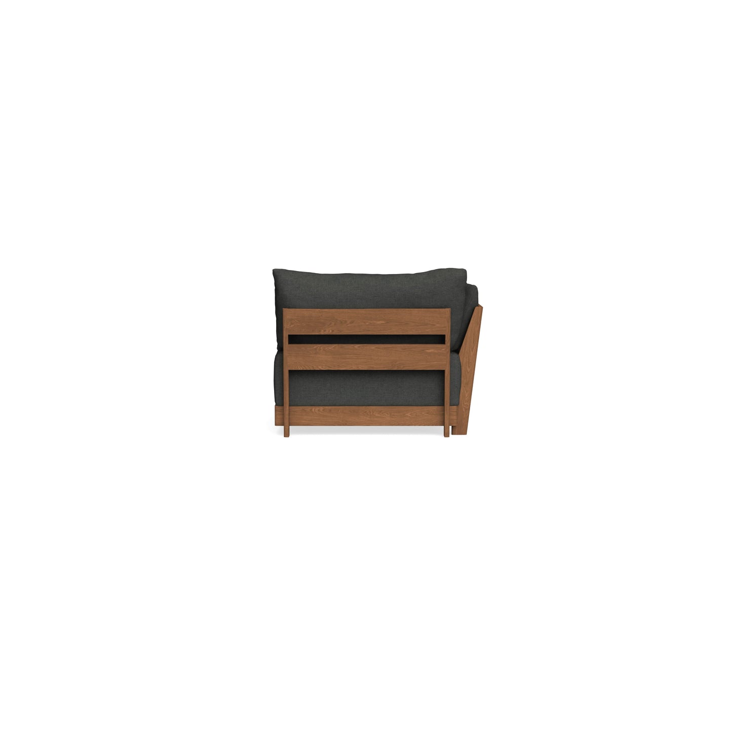 Modular Bondi Espresso End Chair in Raven Gray | Memory Foam Blend